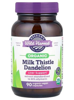 Oregon's Wild Harvest,有机水飞蓟蒲公英，90 粒有机全素胶囊
