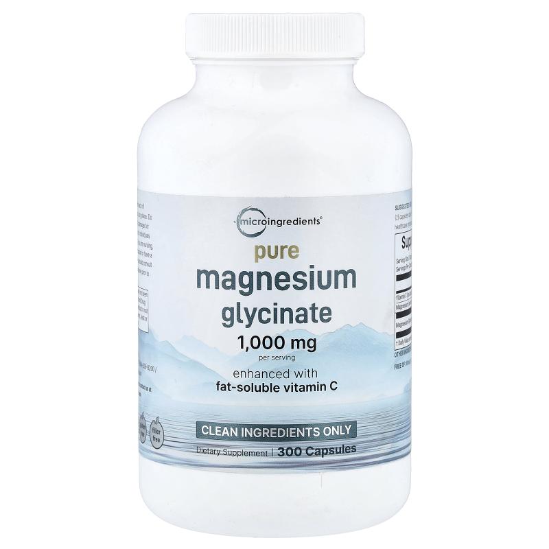 Micro Ingredients,Pure Magnesium Glycinate, 300 Capsules
