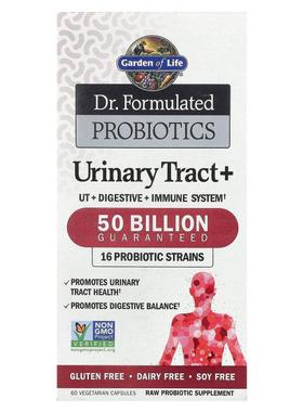 生命花园,Dr. Formulated 益生菌，尿路+，500 亿，60 粒素食胶囊