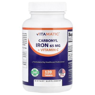 Vitamatic,Carbonyl Iron + Vitamin C, 120 Tablets