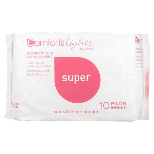 Cottons,Comforts Lights，护垫，大流量，10 片