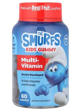 The Smurfs,儿童软糖，多维生素，3 岁以上，精灵浆果味，60 粒软