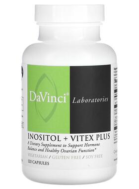 DaVinci Laboratories,Inositol + Vitex Plus，120 粒胶囊