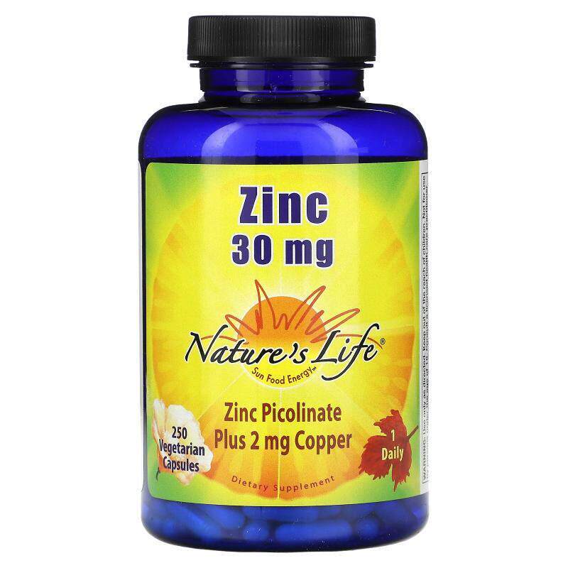 Nature's Life,锌，30 毫克，250 粒素食胶囊