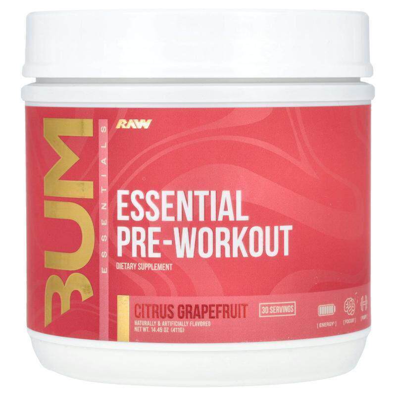 Raw Nutrition,Bum Essentials，必需锻炼前配方，柑橘葡萄柚味