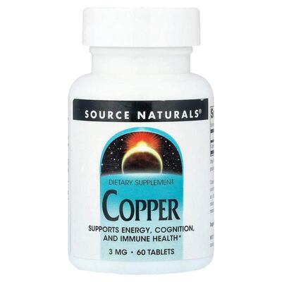 源美,Copper, 3 mg, 60 Tablets