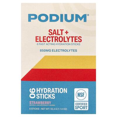 Podium Nutrition,Salt + Electrolytes, Hydration Sticks, Stra