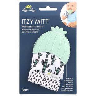 itzy ritzy,Itzy Mitt®，穿戴式硅胶牙胶，3 个月以上，仙人掌，1