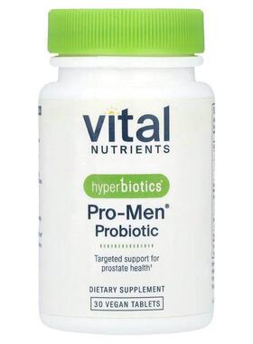 Vital Nutrients,Hyperbiotics®，PRO-Men® 益生菌，30 片全素片