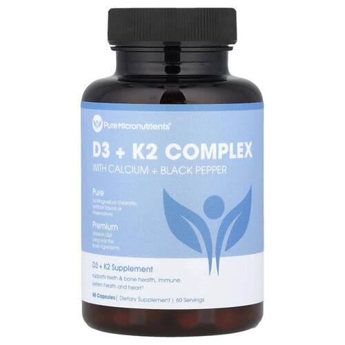 Pure Micronutrients含钙和黑胡椒的D3+K2复合配方