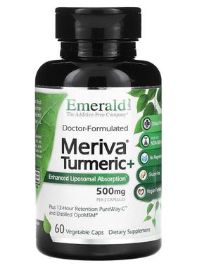 Emerald Laboratories,Meriva 姜黄+，500 毫克，60 粒素食胶囊（