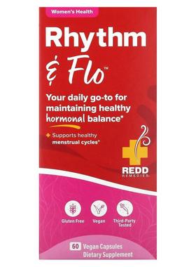 Redd Remedies,Rhythm & Flo，60 粒全素胶囊