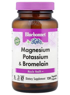 Bluebonnet Nutrition,镁钾菠萝蛋白酶素食胶囊，120 粒