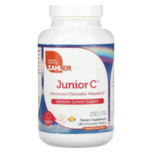 Zahler,Junior C，高级可咀嚼维生素 C，天然橙味