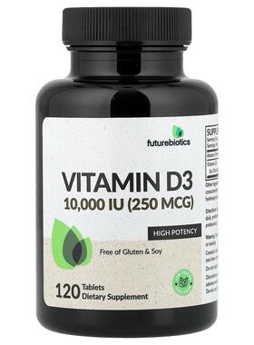 Futurebiotics,Vitamin D3, 250 mcg (10,000 IU), 120 Tablets