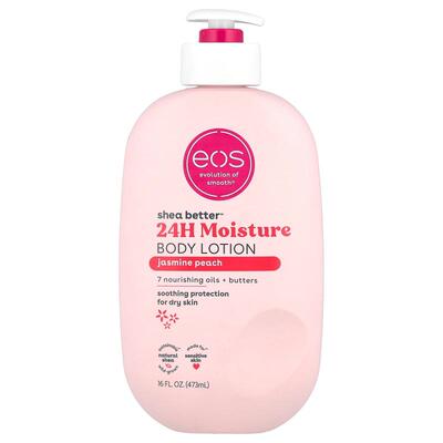 EOS,Shea Better™，24 小时保湿，茉莉桃香，16 液量盎司（473 毫