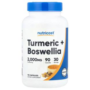 Nutricost,Turmeric + Boswellia, 90 Capsules