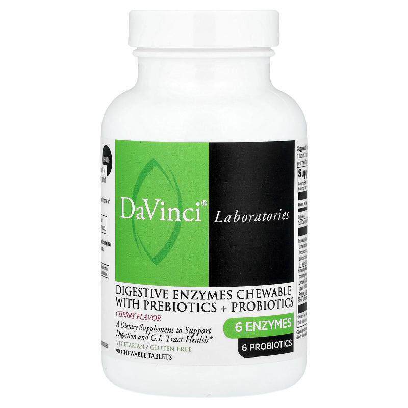 DaVinci Laboratories,超级益生菌 ND 含消化酶咀嚼片，樱桃味，9
