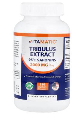 Vitamatic,Tribulus Extract, 180 Vegetable Capsules (666 mg p