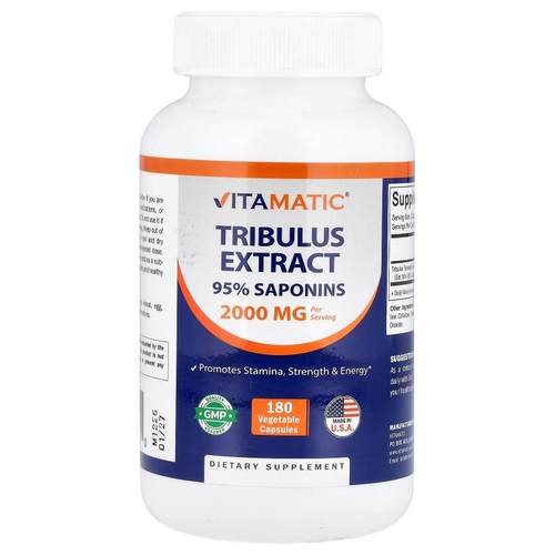 Vitamatic,Tribulus Extract, 180 Vegetable Capsules (666 mg p