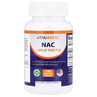 Vitamatic,NAC + Milk Thistle, 120 Vegetable Capsules