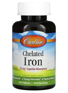 Carlson Labs卡尔森铁补充剂血液健康能量补充