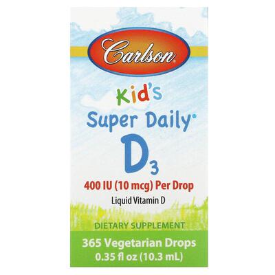 Carlson,Kids Super Daily® D3，10 微克（400 国际单位）