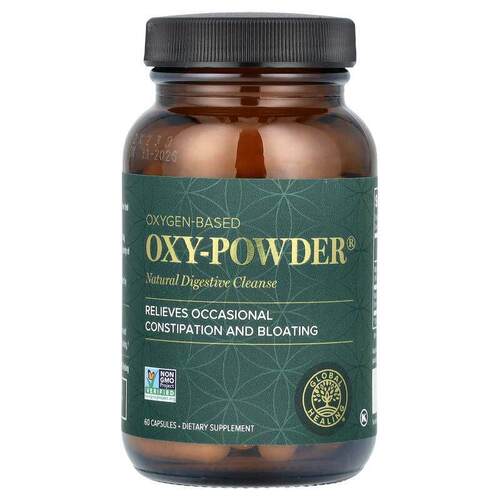 Global Healing,Oxy-Powder，天然消化清洁剂，60 粒胶囊