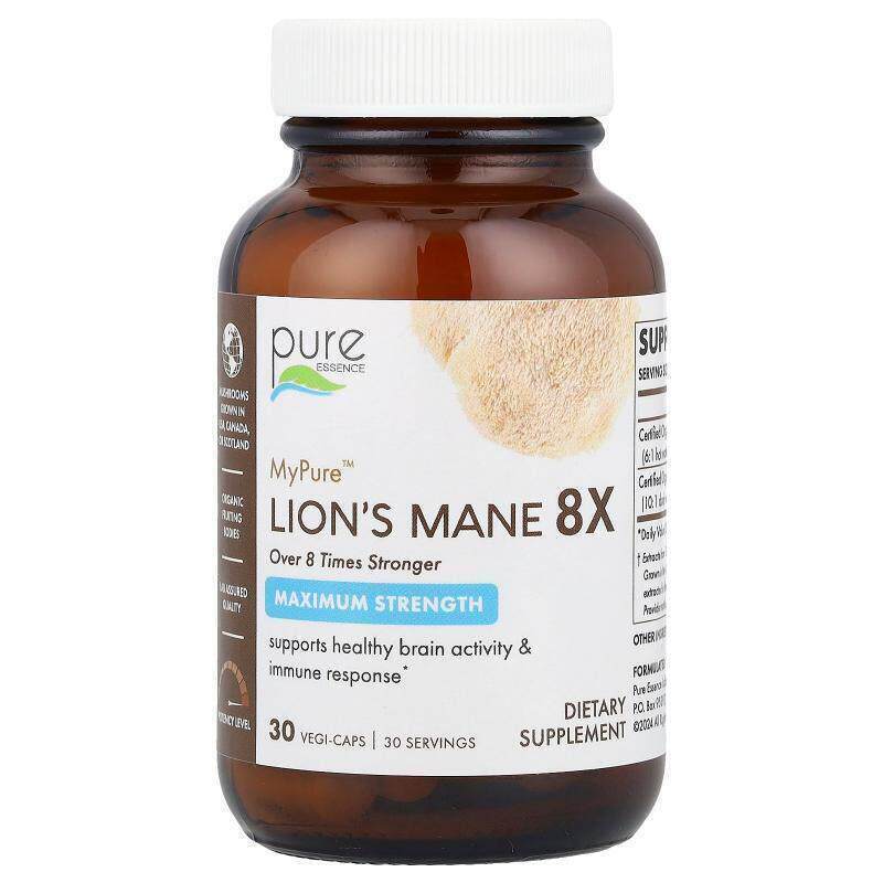 Pure Essence,MyPure™，猴头菇 8X，特强型，30 粒素食胶囊