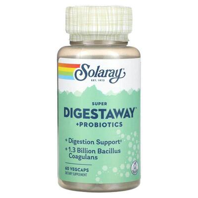 Solaray,Super Digestaway+Probiotics，60 粒素食胶囊