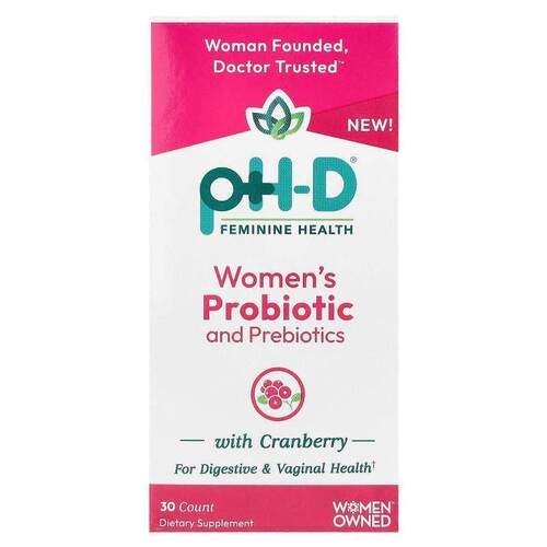 pH-D Feminine Health,女性益生菌和益生元，含蔓越莓，30 粒胶囊