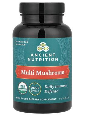 Ancient Nutrition,Multi Mushroom，每日机体抵抗防御，60 片