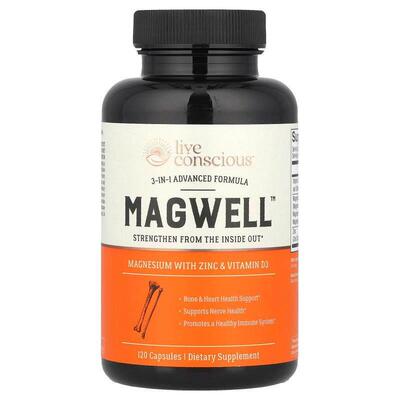 Live Conscious,MagWell，3 合 1 高级配方，120 粒胶囊