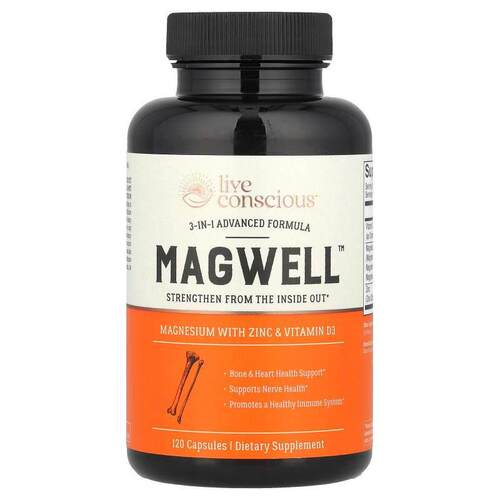 Live Conscious,MagWell，3 合 1 高级配方，120 粒胶囊