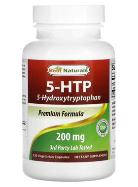 Best Naturals,5-HTP（5-羟色氨酸），200 毫克，120 粒素食胶囊