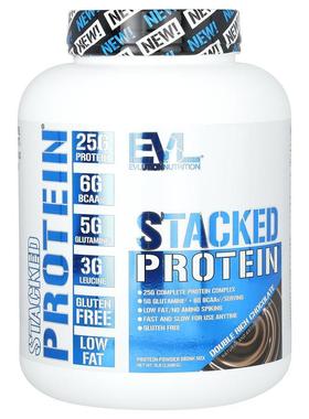 EVL,Stacked Protein，双重浓郁巧克力味，5 磅（2.268 千克）
