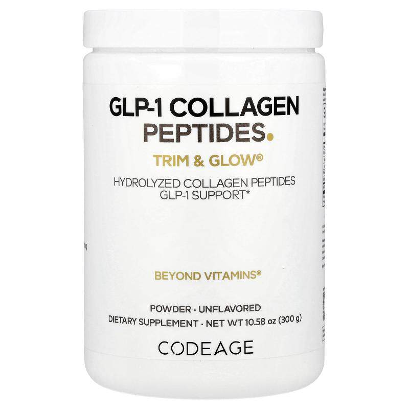 Codeage,GLP-1 胶原蛋白肽粉，Trim & Glow®，原味，10.58 盎司（