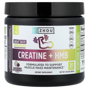 Zhou Nutrition,Creatine + HMB, Blackberry Passionfruit, 10.9