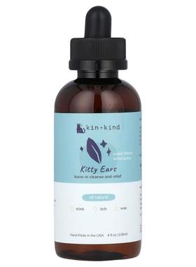 Kin+Kind,Kitty Ears，免洗清洁和舒缓剂，甜茴香柠檬草香，4 液1