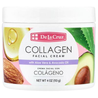 De La Cruz,Collagen Face Cream with Aloe Vera & Avocado Oil,