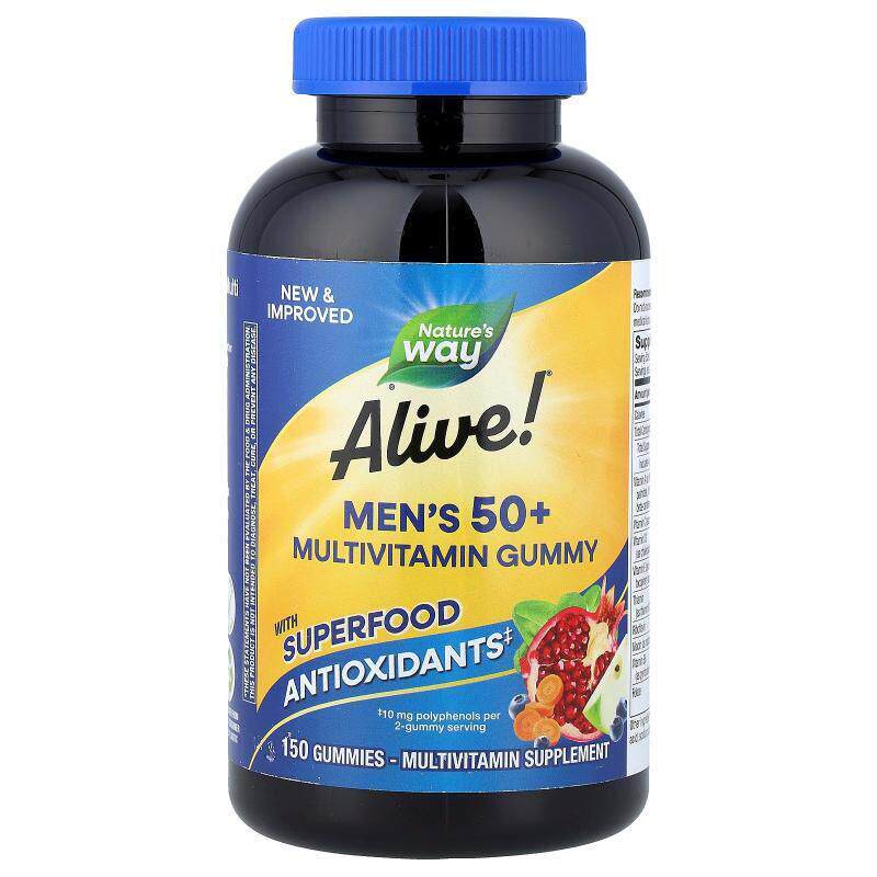 然萃维,Alive!&reg; 50 岁以上男性多维生素软糖，水果味，150 粒