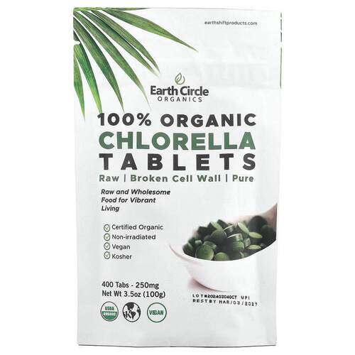 Earth Circle Organics,全有机小球藻片，400 片