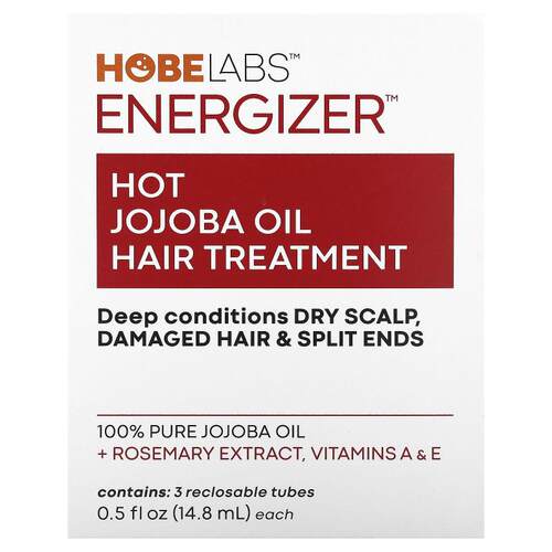 Hobe Labs,Energizer，热荷荷巴油头发护理配方，3 条可再密封管