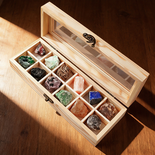 天纵晶华丝绸之路矿石标本水晶宝石原矿套装 天然石头奇石矿物礼盒