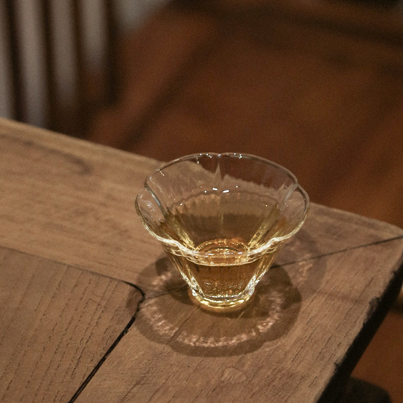 芙蓉花瓣耐热玻璃小品杯个人杯手工茶杯功夫茶具品茗杯单杯