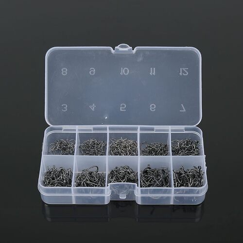1 Box 500Pcs Size 3# - 12# High-carbon Steel Fishing Hook Fi
