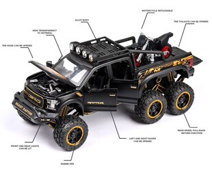 132 Big Pick Up Model Toy Car For Ford F150 Raptor Sound Li