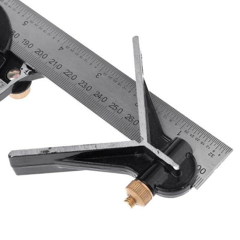 12 combination protractor tri-square angle ruler machinist