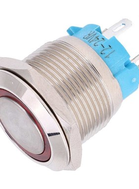 2 X 12~24VDC 19mm Self-Locking Push Button Switch 1NO 4PIN I