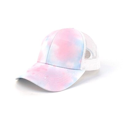 Tie Dye Print Women Ponytail Baseball Cap Snapback Hip Hop H